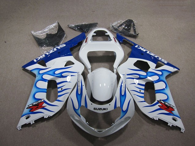 2001-2003 White Blue Flame Suzuki GSXR750 Motorbike Fairings Canada 2001-2003 White Blue Flame Suzuki GSXR750 Motorbike Fairings Canada