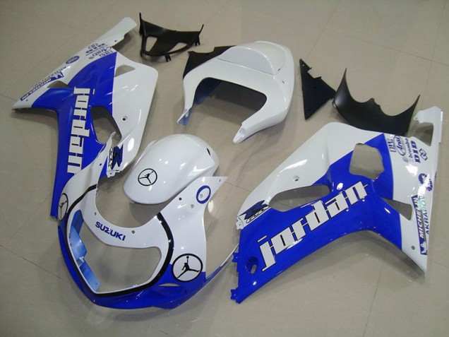 2001-2003 Blue White Jordan Suzuki GSXR750 Motorcycle Bodywork Canada 2001-2003 Blue White Jordan Suzuki GSXR750 Motorcycle Bodywork Canada