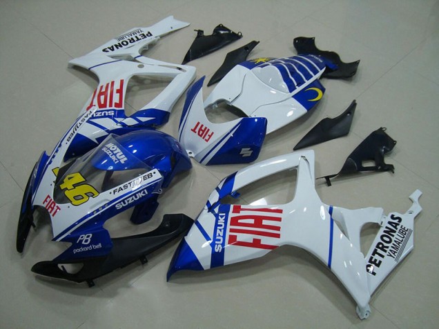 2006-2007 White Blue Fiat 46 Suzuki GSXR750 Motor Bike Fairings Canada 2006-2007 White Blue Fiat 46 Suzuki GSXR750 Motor Bike Fairings Canada