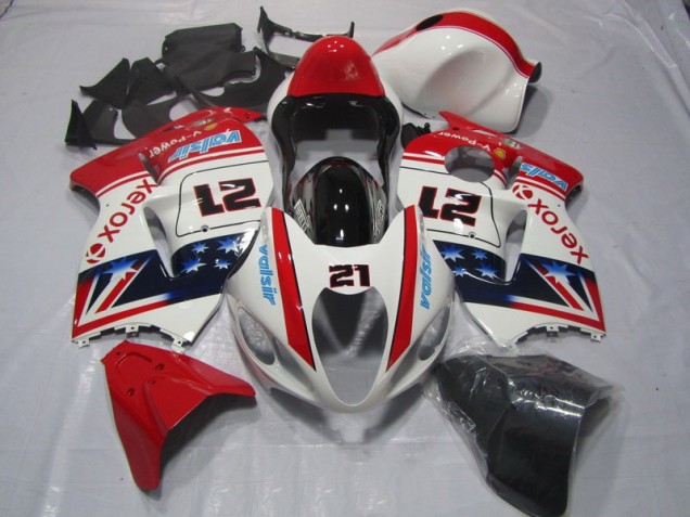 1996-2007 White Red Xerox 21 Suzuki GSXR1300 Hayabusa Motorcycle Fairings Canada 1996-2007 White Red Xerox 21 Suzuki GSXR1300 Hayabusa Motorcycle Fairings Canada