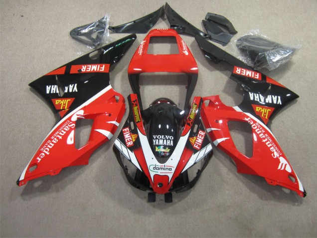 1998-1999 Red Black White Santander Yamaha YZF R1 Motorcyle Fairings Canada 1998-1999 Red Black White Santander Yamaha YZF R1 Motorcyle Fairings Canada