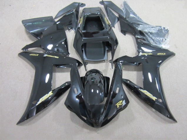 2002-2003 Black with Gold Decal Yamaha YZF R1 Motorbike Fairing Canada 2002-2003 Black with Gold Decal Yamaha YZF R1 Motorbike Fairing Canada