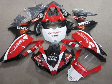 2007-2008 Black Red White Santander Yamaha YZF R1 Motorbike Fairing Kits Canada