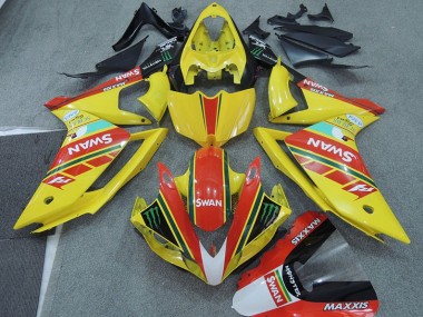 2007-2008 Yellow Red Swan Yamaha YZF R1 Moto Fairings Canada
