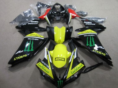 2007-2008 Black Yellow Motul Leovince Yamaha YZF R1 Motorcycle Fairings Kit Canada