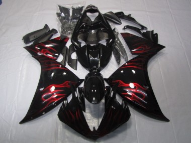 2009-2011 Black Red Flame Yamaha YZF R1 Motor Fairings Canada