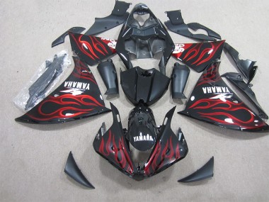 2012-2014 Black Red Flame Yamaha YZF R1 Motor Fairings Canada