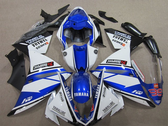2012-2014 Blue White Pizzoli Yamaha YZF R1 Motorcycle Fairings Canada 2012-2014 Blue White Pizzoli Yamaha YZF R1 Motorcycle Fairings Canada