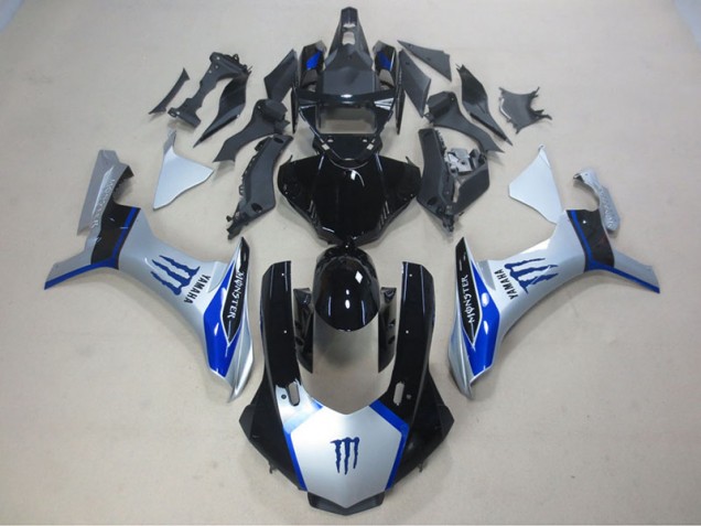 2015-2019 Silver Black Blue Monster Yamaha YZF R1 Motorcycle Fairing Kits Canada 2015-2019 Silver Black Blue Monster Yamaha YZF R1 Motorcycle Fairing Kits Canada