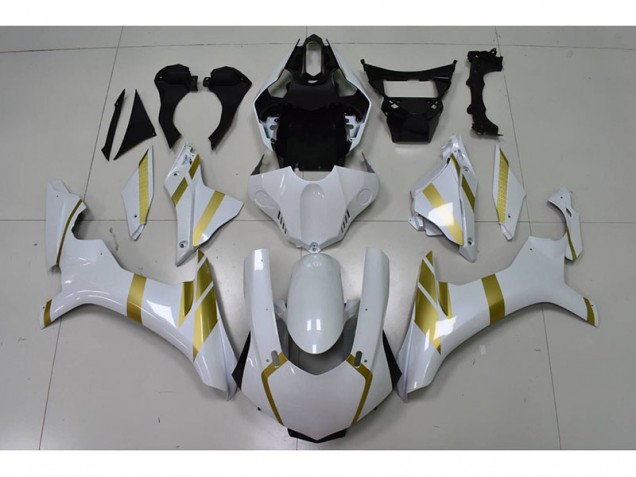 2015-2019 White with Gold Decal Yamaha YZF R1 Motor Fairings Canada 2015-2019 White with Gold Decal Yamaha YZF R1 Motor Fairings Canada