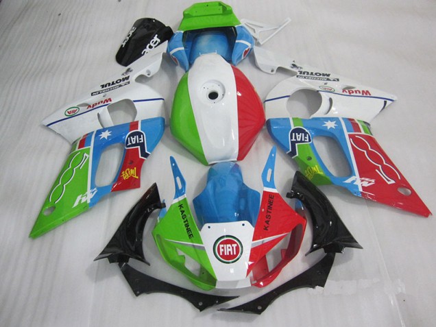 1998-2002 Blue Red Fiat Kastinee Yamaha YZF R6 Motorcycle Fairings Kit Canada 1998-2002 Blue Red Fiat Kastinee Yamaha YZF R6 Motorcycle Fairings Kit Canada