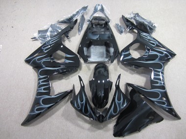 2003-2005 Black with Flame Yamaha YZF R6 Motorcyle Fairings Canada