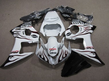 2003-2005 White Black Flame Shark Yamaha YZF R6 Replacement Fairings Canada