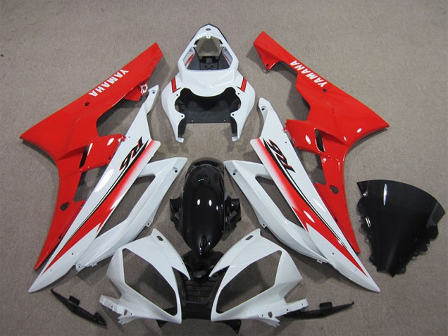 2006-2007 White Black Red Yamaha YZF R6 Replacement Motorcycle Fairings Canada 2006-2007 White Black Red Yamaha YZF R6 Replacement Motorcycle Fairings Canada