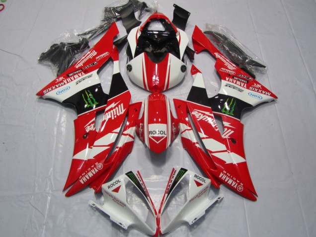 2008-2016 Red White Rocol Yamaha YZF R6 Motorcycle Fairings Kits Canada 2008-2016 Red White Rocol Yamaha YZF R6 Motorcycle Fairings Kits Canada